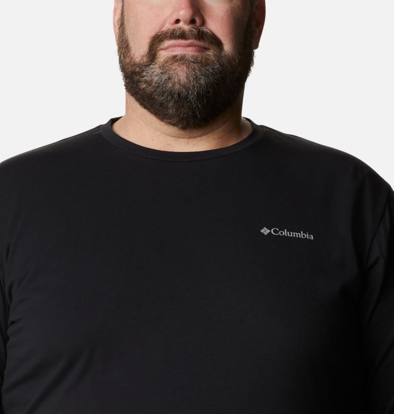 Men's Columbia Sun Trek Long Sleeve Sweatshirts Black | Plus Size CA-F1540
